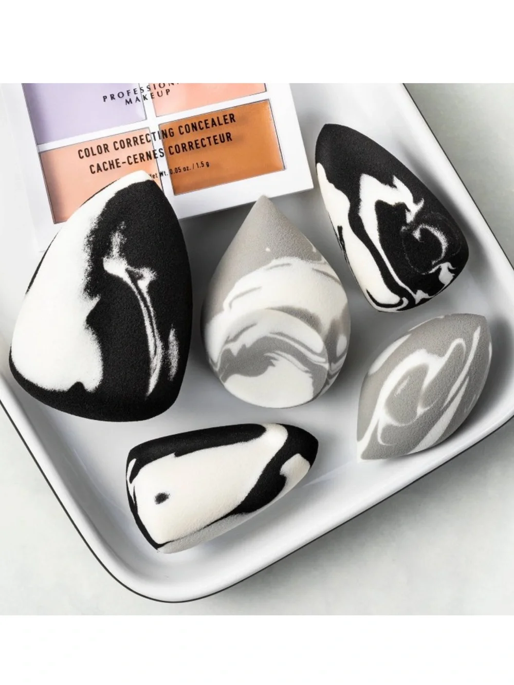 Sonia Kashuk Multisize Latex-Free Makeup Blender Sponge - Marble - 5pk, NEW